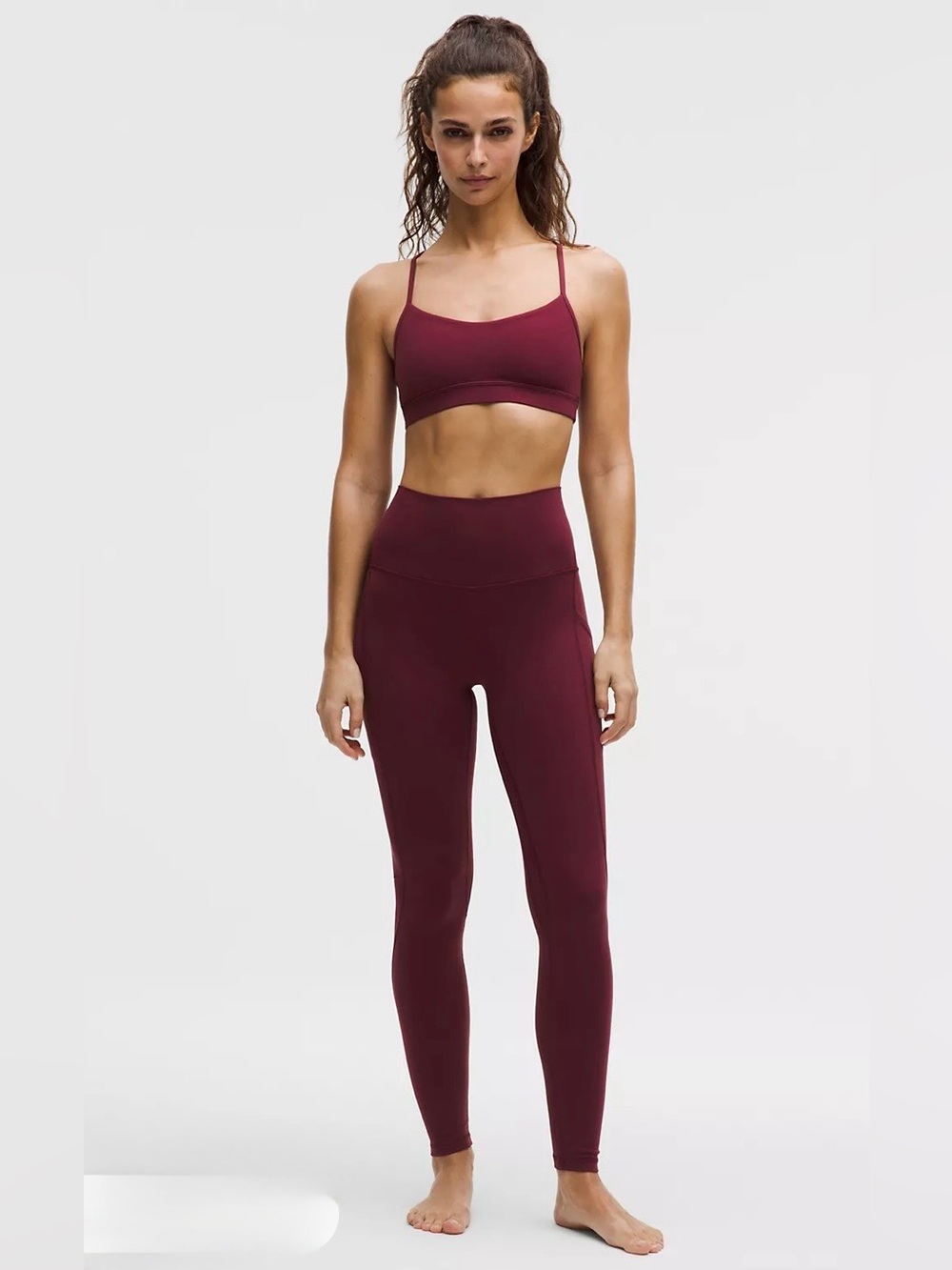 Lululemon High Rise Leggings Burgundy Maroon Yoga Pants Size 4